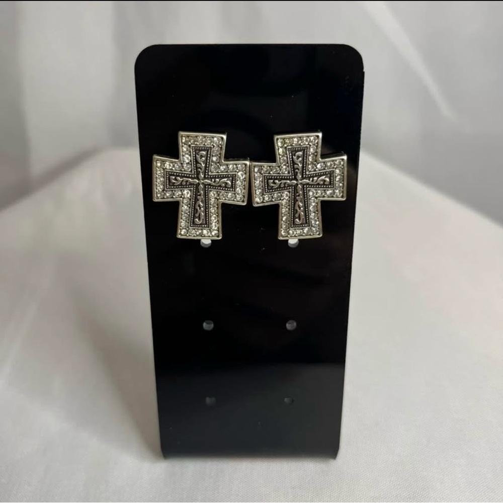 Silver Cross Earrings